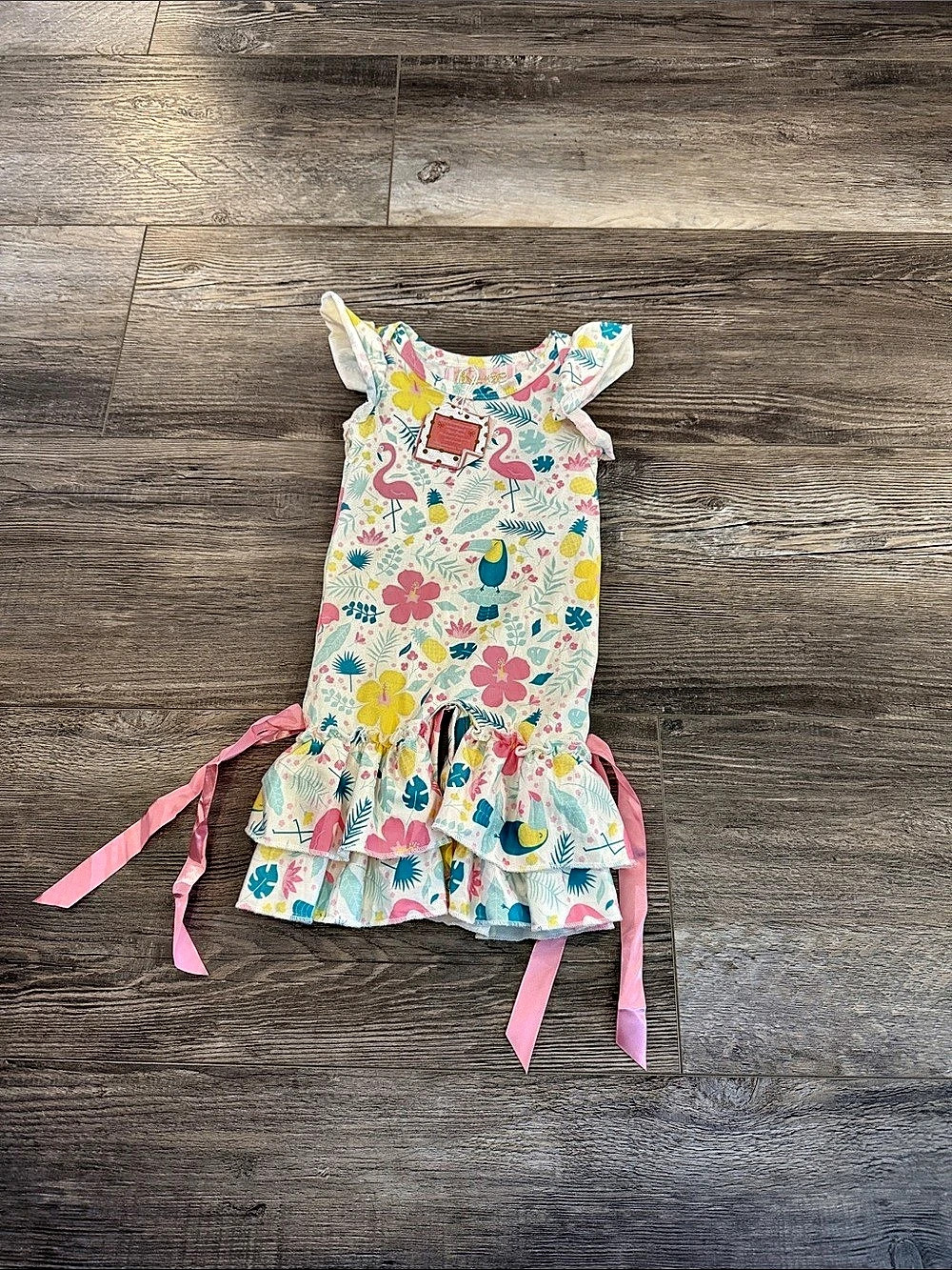 Kryssi Kouture Floral Ruffle Romper Baby 0-3M NWT